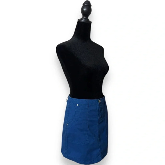 Copper Key Royal Blue Cotton Square Front Pockets Fitted Mini Skirt Size L - Picture 7 of 16